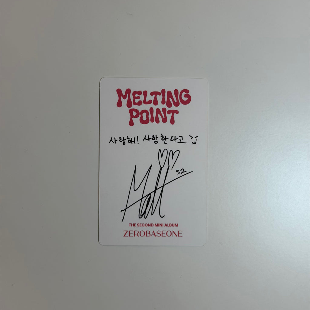 Photocard Zerobaseone Matthew