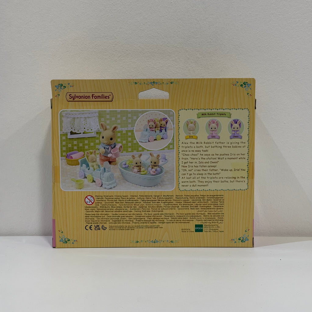 Sylvanian Families Set hora del baño trillizos conejos de leche