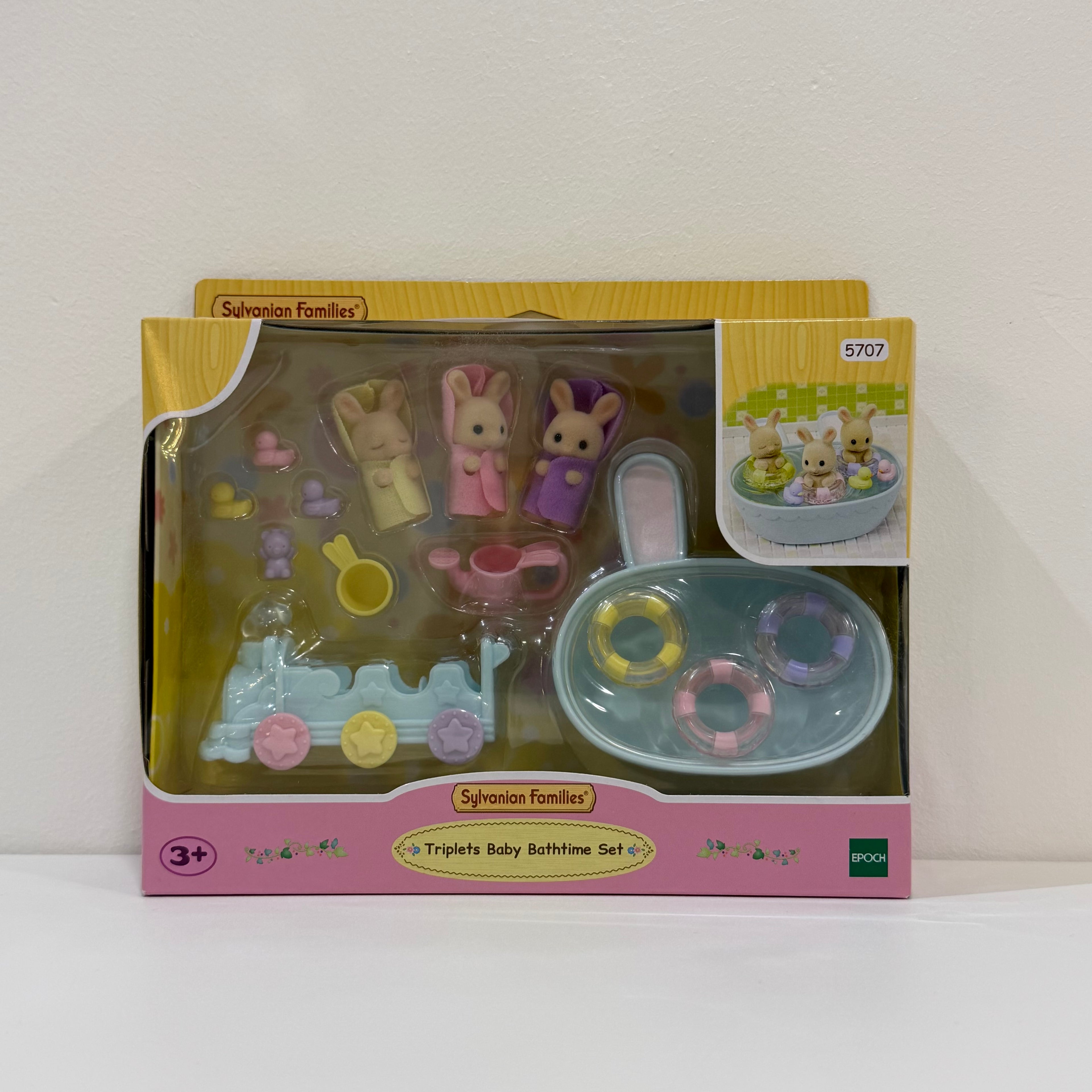 Sylvanian Families Set hora del baño trillizos conejos de leche