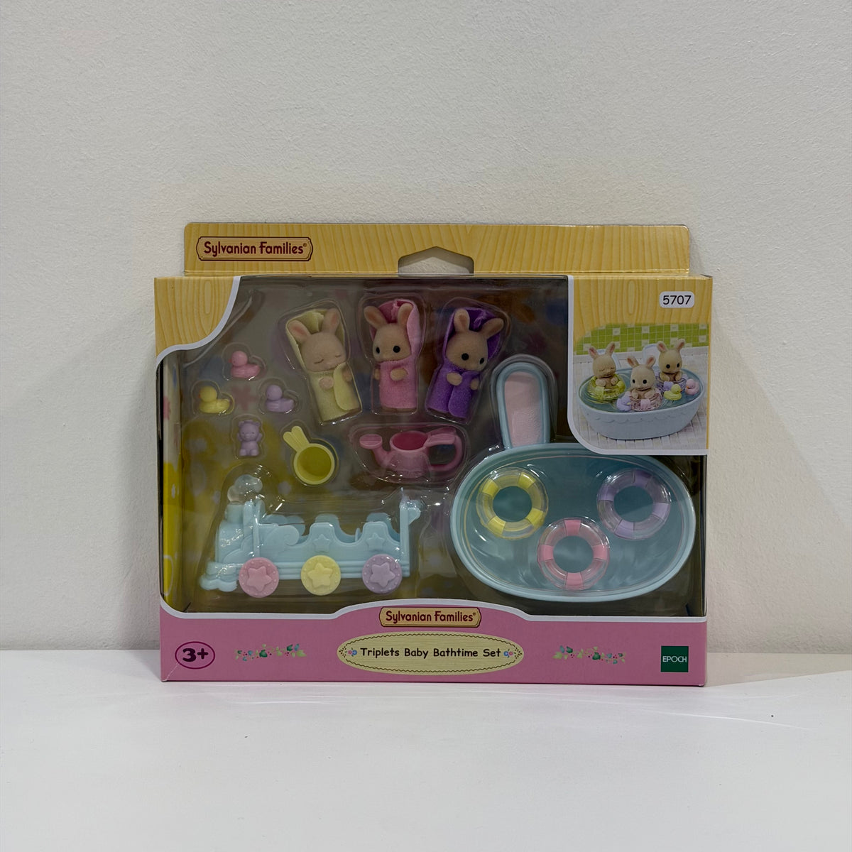 Sylvanian Families Set hora del baño trillizos conejos de leche